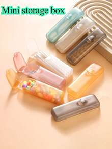 1/2/4pcs Portable Travel Storage Box - Toothpick, Floss And Daily Organizer Storage Box, Multi-Color, Compact And Convenient - Travel Storage Box, Mini Storage Box, Suitable For Carrying Small Items Container, Valentine's Day, Christmas, Anniversary, Back To School, Birthday Party Gift - Multicolor - View 8