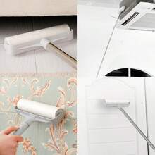 4pcs/Set (3 Rolls Of Replacement Adhesive Paper + 1 Long Handle Lint Roller). Equipped With 16/19/24cm Wide Roller And 1m Extendable Pole. Suitable For Removing Cat Hair & Dog Hair, Dust Removal Tool For Sofa, Carpet And Clothes. - 1 SET (60 Sheets + 180 Sheets) - View 10