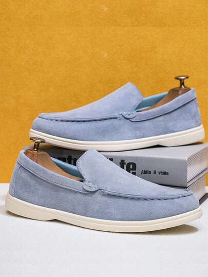 Men's Casual Shoes Suede Leather Loafers Classic British Style Mule Slippers Men Shoes Lightweight Soft Moccasins Male Slip On Driving Flats