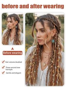 Merlad Braided Colorful Rope Dreadlocks Gradient Hair Tie Niche Wool Braid Hair Tie Women's,Clips For Hair - Multicolor - View 5