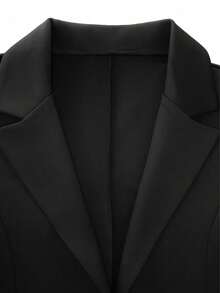 Áo khoác cardigan dài tối giản màu trơn thanh lịch dành cho nữ cỡ lớn, áo khoác đen đa năng cho mùa xuân, hè, thu. - màu đen - Xem 5