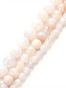 Natural Stone Beads White Exploded Quartz Crystal Bead Spacer Beads 6 8 10mm Pick Size For Jewelry Making DIY Bracelet Necklace Accessories - Multicolor - View 2