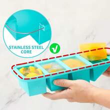 Silicone Freezer Tray With Lids FoodMold Large Storage For Sauce Leftovers Reusable Kitchen Gadget - Black-4 Grid - View 5