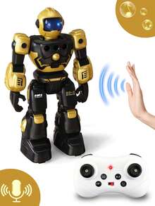 1 pieza Juguete de robot de control remoto para niños, robot RC programable multifuncional con caminar, deslizar y bailar, control por detección de gestos, robot inteligente recargable, juguete de robot, regalo, música, ojos LED, juego de preguntas y respuestas, adecuado para niños y niñas de 3 a 12+ años, excelente para cumpleaños, Navidad, Halloween, Pascua, Año Nuevo, Eid, vuelta al colegio (incluido control remoto blanco) - Multicolor - Ver 10