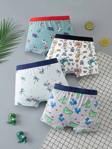 Celana Dalam Boxer Anak Laki-Laki Remaja Motif Kartun Lucu dan Nyaman, Isi 4 Buah - MultiWarna - View 2