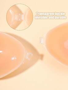 Thickened Silicone Push-Up Invisible Bra Pads, Thickened Cup Design For Small Breasts To Easily Enhance Size, High-Adhesion Silicone Fits Skin Firmly Without Slipping, Seamless And Skin-Friendly To Prevent Exposure And Nipple Show, Soft Breathable And Washable For Repeated Use, Suitable For Wedding Dresses, Evening Gowns, Strapless Backless Outfits, Swimwear, Daily Dating And Vacation Invisible Breast Pads - Apricot - View 3