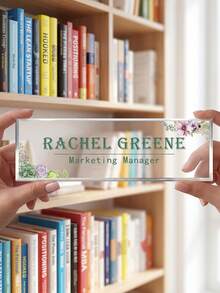 1pc Customized Floral Acrylic Desk Name Plate, Personalized Engraved Office Nameplate, Employee Name Tag, Retirement Gift, Reception Desk Nameplate, Teacher Appreciation Gift, New Hire Gift, Administrative Office Desk Decor, Promotion Appreciation Desk Nameplate - Multicolor - View 9