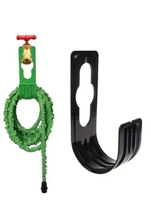 1pc Garden Hose Hook, Plastic Wall Mounted Water Pipe Hanger Support Bracket Home Supplies (Plastic) - One Size - View 6