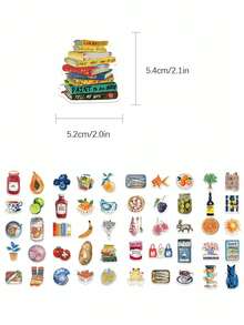 50pcs Retro Stickers Student Prizes Desktop Decoration Stickers - Multicolor - View 6