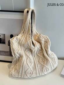Vintage Hollow Knitted Large Capacitytote Bag Soft Tote Bag Beach Bag For Women Lightweight Summer Beach Handbag Shopping Bag For Travel Commute - 彩色 - 查看 11
