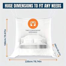 1pc Camping Mosquito Net Indoor/Outdoor Universal Insect-Proof Tent, Travel Mosquito Repellent Tent With 2 Openings, Pole Top Canopy Bed Curtain For Hanging Bed - Double Door Mosquito Net - View 3