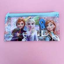 冰雪奇緣鉛筆盒文具套裝 - 夢幻美學紫色藍色馬卡龍色冰雪公主雪花主題鉛筆袋，包含經典角色與歐拉夫，高級學校用品、辦公文具必需品 - 彩色 - 查看 9