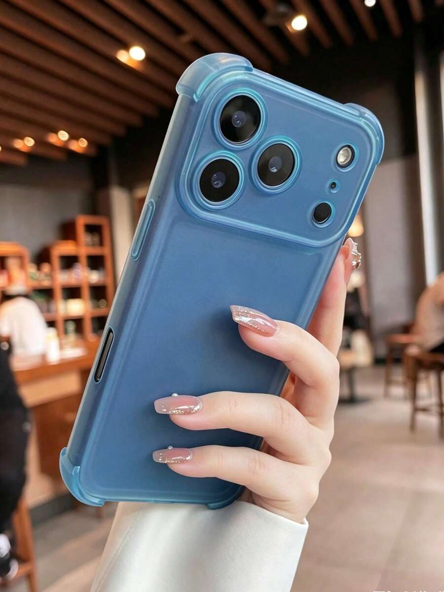 Ốp lưng điện thoại cao cấp sang trọng phong cách tối giản thời trang, mặt mờ trong suốt chống sốc, chống trượt chống rơi bền bỉ chống mài mòn, phù hợp cho iPhone17/17Pro/17ProMax/16/16Pro/16ProMax/15/15Pro/15ProMax/14/13/12/11 - Màu xanh trong suốt - Xem 1