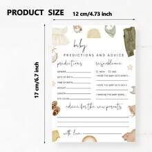 10/30 Pcs Bohemian Gender Reveal Party Supplies Kit With Prediction Cards & Advice Sheets - Suitable For Showers, Gender Reveal Parties, Decorations - Multicolor - View 3