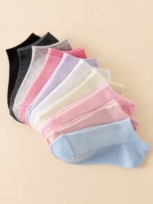 5/10/20 Pairs Women's Mixed Color Mesh Boat Socks, Lightweight Casual Fashion Breathable Non-Slip Summer Short Socks, Invisible Short Socks - Multicolor - View 5