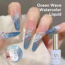 MISS MIANEL 12ML/件 2026新款白色藍色黑色透明波浪漸層氣泡孔凝膠指甲油 快速混色大理石波浪UV凝膠 適用於指甲 粉紫色美甲 - 彩色 - 查看 4