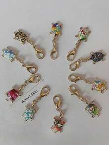 1/8/16pcs 2026 New Colorful Oil Drop Sea Turtle Pendant With Lobster Clasp, DIY Handmade Jewelry Charm, Can Decorate Keychain, Backpack, Bag, Phone Case, Small Gift For Friends And Family, New Year, Valentine's Day, Mother's Day, Father's Day, Graduation Season Gift - New Model - View 5