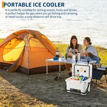 21-26 L Premium Kühlbox Tragbar - 5 Tage Kühlleistung Robuste Isolierbox mit Flaschenöffner & Ablassventil - Perfekt für Camping, Angeln & BBQ - 26 l Weiß - Übersicht 2