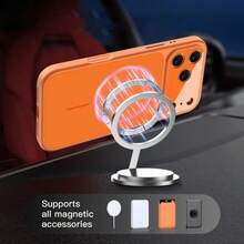 1pc Hadaasi Orange Magnetic Upgraded Protective Case Compatible With IPhone 17: Original Large Window Magnetic Protective Case, Compatible With IPhone 17/16/15/14/13 Air/17 Pro Max – Supports Wireless Charging, Matte Texture, 11-16 Series Can Instantly Transform Into Apple 17 Promax - Orange - View 10