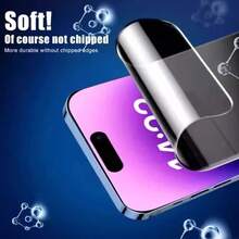 1 buah Pelindung Layar Hidrogel Anti-Intip, Perlindungan Privasi, Pelindung Layar Cakupan Penuh, Film Ponsel Tahan Aus dan Tahan Lama, Kompatibel dengan iPhone 17 Pro Max/17 Air/17/17E/16 Pro Max/16 Plus/15/14/13/12/11/XS Max7, Film Hidrogel Non-Kaca, Gunakan dengan Kartu Pengikis - Hitam - View 5