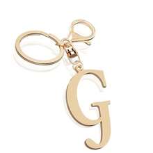 Cute Stainless Steel Keychain With Gold Initial Letter For Women And Girls, Charms For Key Purse, Backpack, Personalized Gift - Dorado-g - View 7