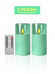 3件組無焰蠟燭燈，附定時遙控器，電池供電，適用於聖誕節、萬聖節、情人節、母親節、餐桌、房間、婚禮、派對、禮物 - 薄荷綠-暖光 - 查看 17
