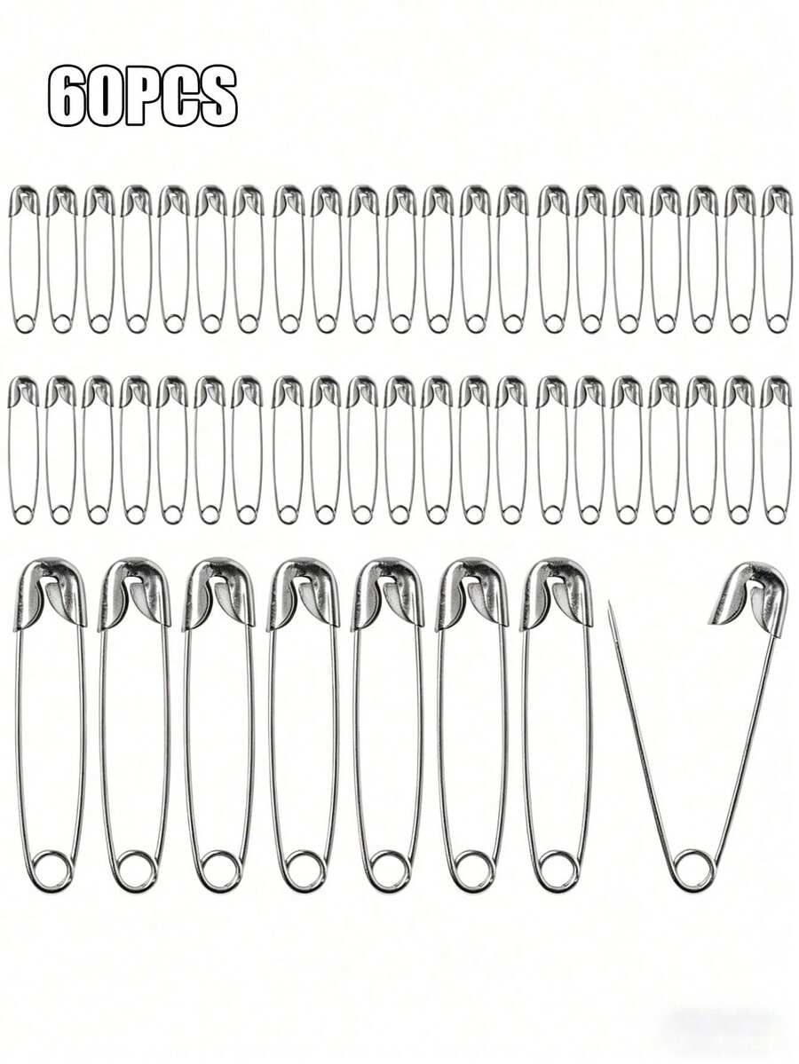 60枚不锈钢安全别针,DIY珠宝制作工艺用品 - 新款 - 查看 1