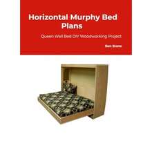 Plano de cama horizontal Murphy cama de pared Queen Planes de carpintería DIY - Natural - Ver 7