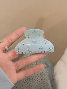 4個/1個 女款 5.1cm/2in 黑白藍粉色 小水鑽 半圓形輕量塑料髮夾 時尚百搭 高端優雅 極簡風 素色髮爪 髮飾 適合日常出遊、休閒派對、通勤、度假、紮馬尾、盤髮、洗臉、沐浴、化妝、搭配衣著、珠寶頭飾髮爪夾 - 彩色 - 查看 5