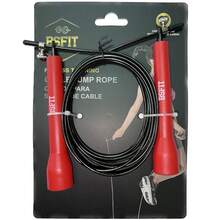 BSFIT® Cuerda de Saltar  comba profesional para Fitness y Boxeo  cuerda de saltar pvc, Entrenamientos de Velocidad y comba boxeo silicona  Duradero y Ligero con Alta Adaptabilidad. - MANGO PLÁSTICO ROJO - Ver 2