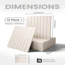 FUSHITON Set Of 12 Large Felt Bulletin Boards 48" X 36", Cork Board Alternative With Removable Adhesive Tabs, No-Drill Wall Pin Board For Home Office & Classroom - 12pcs - View 3
