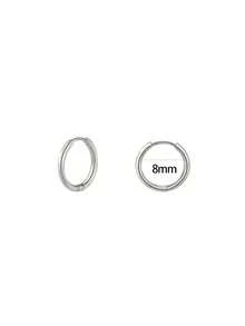 1 Pair Silver Earring Hoops For Pierced Ears And Cartilage, Simple And Beautiful, Suitable For Men And Women, 8mm/10mm/12mm - Silver - View 11