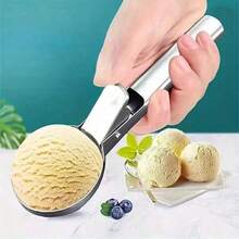 1pc Stainless Steel Ice Cream Scoop With Trigger, Watermelon Seed Spoon, Baking Dough Spoon, Reusable Kitchen Tool, Suitable For Home, Restaurant, Wedding, Party And Dorm Use - Multicolor - View 13
