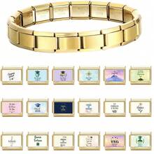 1pc Gold Tone Italian Style Graduation & Inspirational Quote Printed Pendant, English-Italian Bilingual Slogan DIY Jewelry Accessory, Suitable For Graduation Gift - Graduation Season Printing Module - View 2
