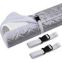 Un ensemble de housses de protection améliorées pour tuyau de climatiseur, comprenant 2 sangles réglables, housses d'isolation pour tuyau de climatiseur convenant aux climatiseurs portables avec des évents de tuyau d'échappement de 5,9 pouces. - Modèle en feuille d'aluminium A - Voir 8