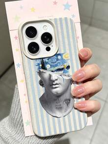 1pc Personalized Artistic Striped Oil Painting Sculpture Pattern Shockproof Cream White Faux Leather Liquid Straight Edge TPU Phone Case Compatible With IPhone 16 Pro Max/16/16 Pro/16 Plus/15/15 Pro Max/15 Pro/11/12/13/14 Pro Max/11 Pro/11 Pro Max/12 Pro/12 Pro Max/13 Pro/13 Pro Max/14 Pro/14 Pro Max Soft Shell Premium Feel - Multicolor - View 3