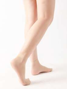 4 Pairs Black, 6 Pairs Nude Casual Versatile Solid Color Short Socks - Multicolor - View 4