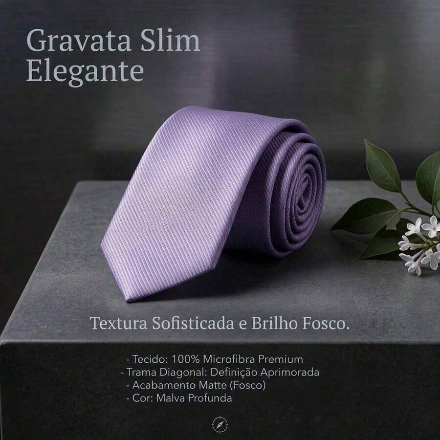 A Matte Twill Tie, A Versatile Tie Suitable For Work, Interviews, And Weddings. - 淡紫色 - 查看 1