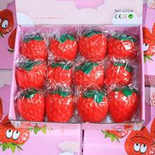 New Stress-Relieving Strawberry-Shaped Squeeze Ball, A Squeeze-And-Rebound Toy For Stress Relief. - Multicolor - View 2