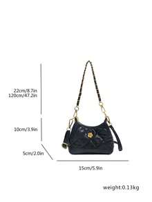 Fashion Mini Small Bag, Lightweight Shell Small Bag, Chain Handheld Crossbody Bag - Black - View 3