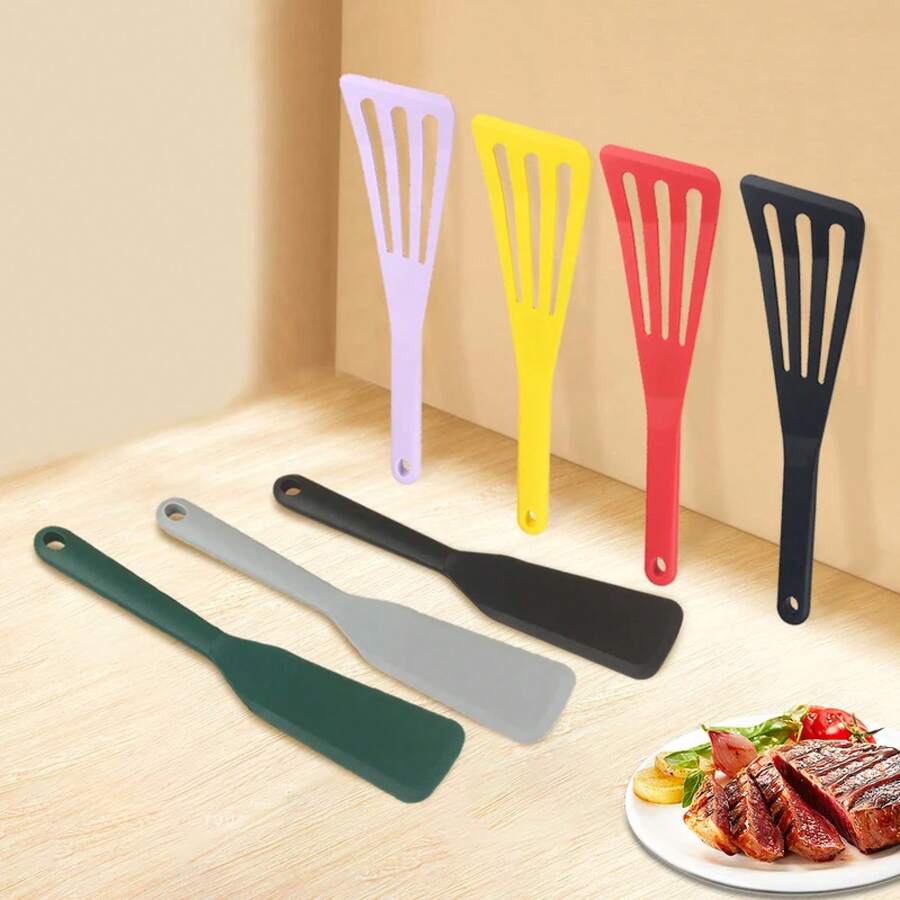 Espátula para freír de silicona, espátula para carne de alta temperatura, espátula para freír pescado, cocina antiadherente, utensilios de cocina especiales, 1. MG8M - estilo 2 morado - Ver 1