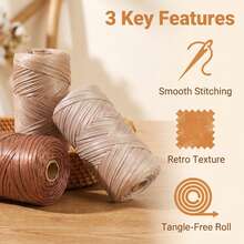 1 Roll 165g Premium Faux Leather Cord, Soft And Flexible Material, Suitable For DIY Bags, Shoes, Crochet And Knitting Crafts - Artificial Leather Thread - View 9