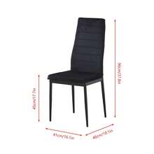 Set Of 2 Stainless Steel Leg Upholstered Dining Chairs - 黑色 - 查看 5