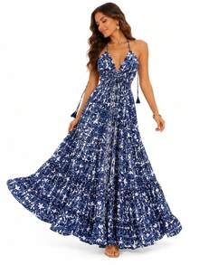 Long Dress Costs Nude - Azul - Ver 1