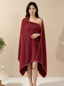 Toalla de hogar/baño de felpa de coral minimalista con estampado de piña a cuadros rojo, suave, absorbente y de secado rápido - Rojo - Ver 5
