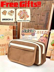 3-Color Capybara Pencil Case Set - Includes Capybara Stickers And More, Exquisite Stationery Bag Loved By Shoppers - Multicolor - View 13