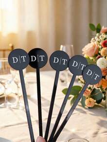 Personalised Drink Stirrers Acrylic Stir Sticks Wedding Decorations Custom Birthday Cocktail Swizzle Sticks Bar Drinks Mixing Bachelorette Party Cocktail Stirrer Swizzle Decorations, Unique Gift, Signature Monogram - UV Version - View 3