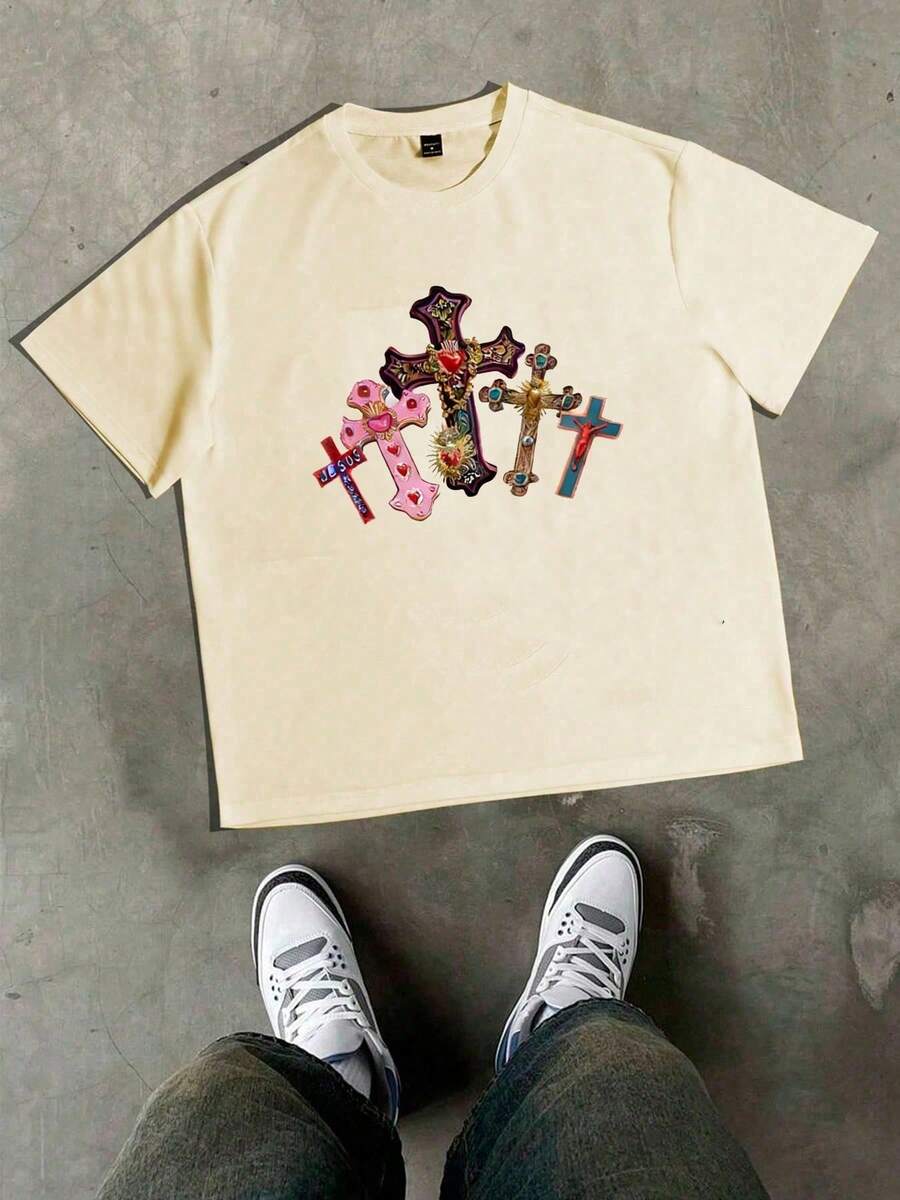 ART OF GOD ON DISPLAY, Custom Graphic Tees For Men - Men's Tees. Casual And Stylish Summer Short-Sleeve Tees Made Of 100% Cotton - 杏子 3 - 查看 1