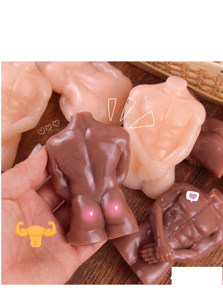 1 buah Taba-Squishy Mainan Remas Lucu Bentuk Pria Berotot untuk Lelucon, Hadiah Lelucon Penghilang Stres Kreatif - MultiWarna - View 1