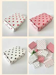 10 Buah Kotak Pesawat Berwarna-warni dengan Motif Hati dan Pita Merah Muda, Kokoh dan Tahan Lama, Cocok untuk Menyimpan Perlengkapan Perang, Aksesoris, dan Kemasan Kartu, Menggabungkan Estetika dan Kepraktisan. - A - View 6